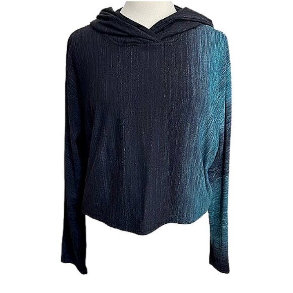 Lululemon Lab Varsa Hoodie Aurora Glow Jacquard Black True Navy M - Picture 2 of 9